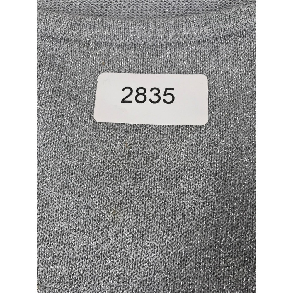 Express Tricot Formal Sweater Cami Set Size L Silver Metallic Flecks Long Sleeve - Picture 12 of 12